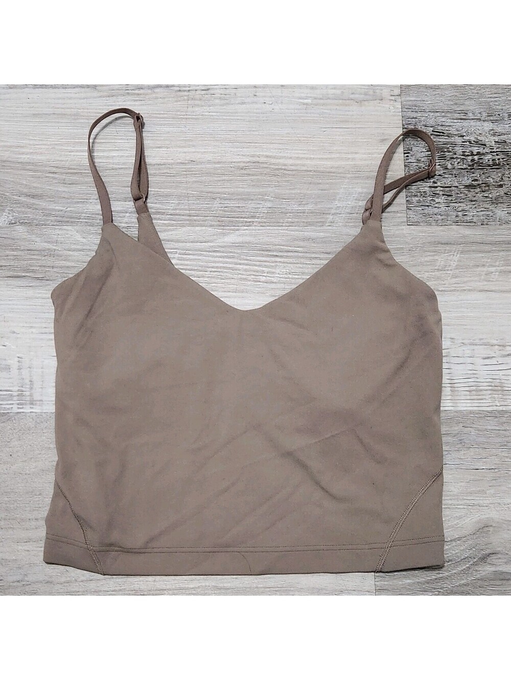 Lululemon Align Cropped Tank Size 2 Taupe Adjustable Straps Nulu